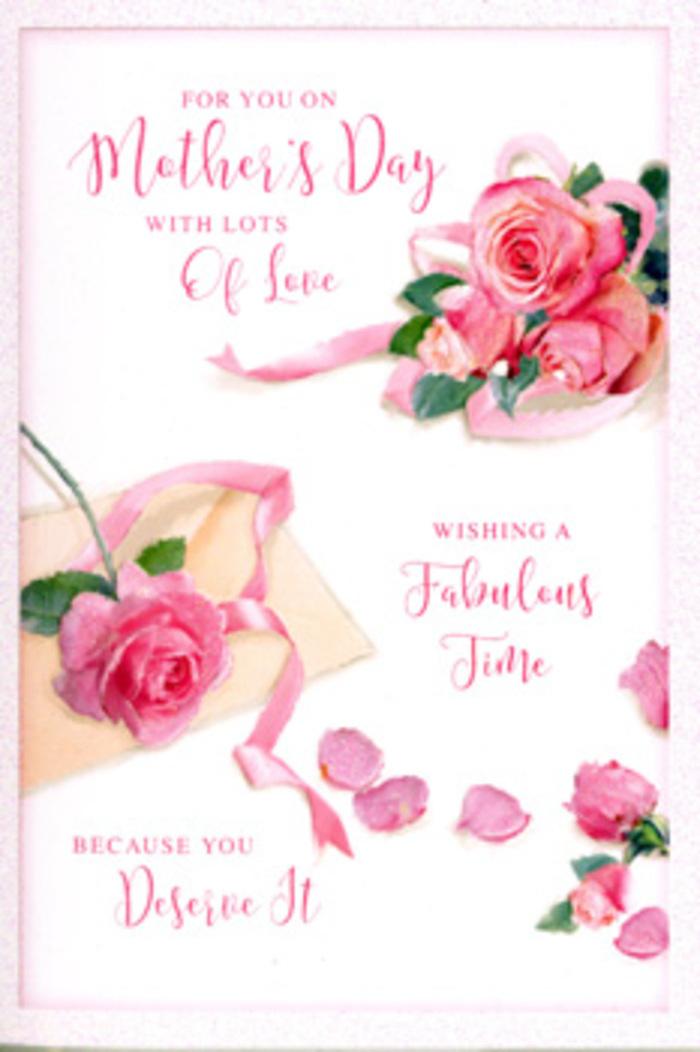 This Mother's Day card is designed like a painterly bouquet laid flat, with pink roses and soft calligraphy creating a scene that feels both romantic and homely, much like the character of St Mary Cray itself. At the heart of the card, several large roses open outward in full bloom, their petals painted in layers of soft blush, delicate rose pink, and hints of deeper pink near the centre. Each petal is shaded with care, suggesting the plush, velvety feel of real roses freshly conditioned in a flower shop before morning deliveries around St Mary Cray. Surrounding the central roses, a scattering of loose petals and smaller blooms spreads across the creamy, pale background. These petals look as though they have drifted naturally from the bouquet, some overlapping in small clusters, others lying alone, creating a sense of lightness and quiet movement. A graceful Mother's Day message runs across the design in flowing, hand-lettered script, its curves and loops mirroring the gentle swirls of the rose petals. The lettering feels intimate and sincere, as if someone has taken a moment to write a heartfelt note after selecting flowers for a loved one on Main Road. A fine, pastel-coloured ribbon threads its way among the roses, looping softly and adding a sense of gifting and celebration, much like the final flourish a florist adds before delivering a bouquet nearby. The lighting in the image is soft and diffused, with a warm glow that enhances the pink hues and gently emphasises the depth between overlapping petals. There are no harsh shadows, only a calm, inviting light that makes the entire card feel soothing and affectionate. Overall, the illustration conveys a tender, timeless expression of gratitude and love for Mother's Day in St Mary Cray.