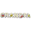 A carefully crafted floral arrangement spells "GRANDPA" in large, three-dimensional letters, laid out horizontally as if ready to be placed at a funeral or memorial service in St Mary Cray. Each letter is densely packed with small white chrysanthemums, positioned so closely that they form a seamless, cushion-like surface, soft and full, suggesting peace, innocence, and a tender farewell. The flowers sit in raised frames, giving the tribute structure and presence, while a slim band of pale lavender ribbon runs around the base of every letter, peeping out beneath the blooms to create a subtle, pastel outline. This hint of lavender gently breaks the expanse of white and adds a cool, calming undertone. Along the back of the display, dark green bars hold the letters together, ensuring the tribute remains strong and stable throughout the service. To personalise the design and introduce deeper emotional notes, the florist has added vivid accent clusters on selected letters. The 'G' and 'D' feature dramatic groups of red anthuriums, each blossom with a waxy, heart-shaped spathe and a distinctive yellow spadix, nestled among polished green foliage that brings richness and depth. The first 'A' and the final 'A' are softened with sprays of yellow-green orchids, their elegant petals and intricate throats offering a sense of grace, optimism, and enduring affection. The overall impression is one of quiet strength and heartfelt love, a bespoke tribute that many families in St Mary Cray might choose when they want the word "Grandpa" expressed through fresh, meaningful flowers rather than spoken alone.